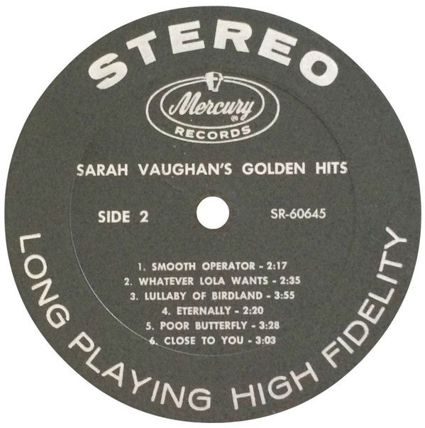 Sarah Vaughan - Sarah Vaughan's Golden Hits (Vinyl, LP, Compilation, Stereo) Very Good (VG) / Very Good (VG)