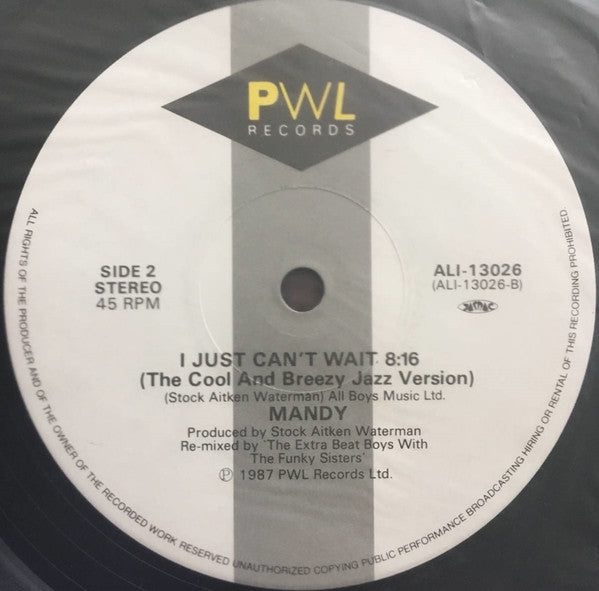 Mandy Smith - I Just Can't Wait (Vinyl, 12", 45 RPM)