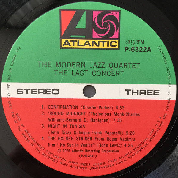 The Modern Jazz Quartet - The Last Concert (Vinyl, LP, Album, Reissue)