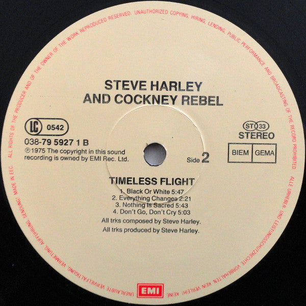 Steve Harley & Cockney Rebel - Timeless Flight (Vinyl, LP, Album, Reissue) Near Mint (NM or M-) / Very Good Plus (VG+)