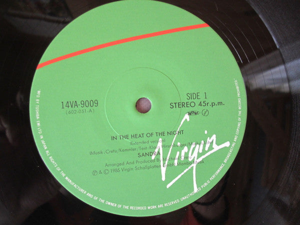 Sandra - In The Heat Of The Night (Vinyl, 12", 45 RPM, Maxi-Single) Near Mint (NM or M-) / Very Good Plus (VG+)