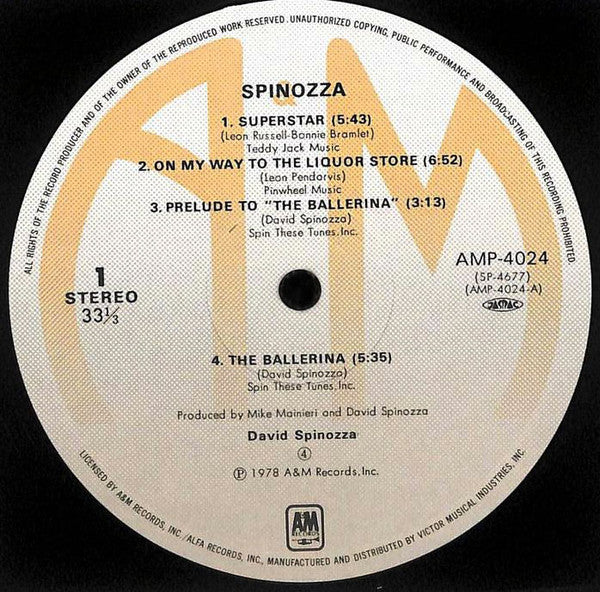 David Spinozza - Spinozza (Vinyl, LP, Album, Reissue) Very Good Plus (VG+) / Very Good Plus (VG+)