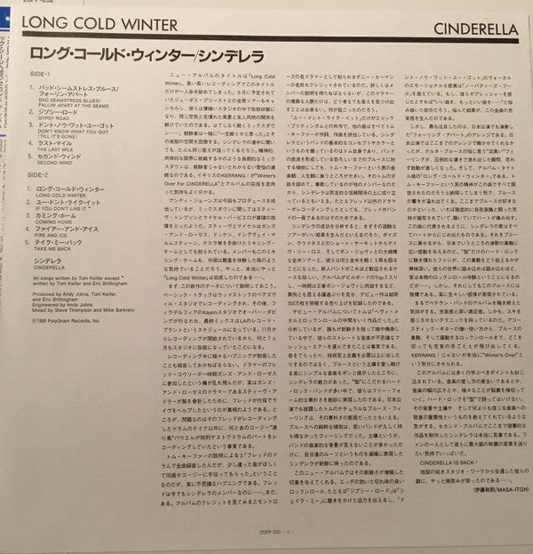Cinderella (3) - Long Cold Winter (Vinyl, LP, Album) Very Good (VG) / Very Good (VG)