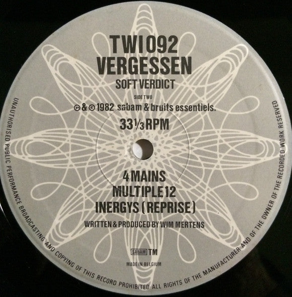 Soft Verdict - Vergessen (Vinyl, LP, Album, Stereo) Very Good (VG) / Very Good Plus (VG+)