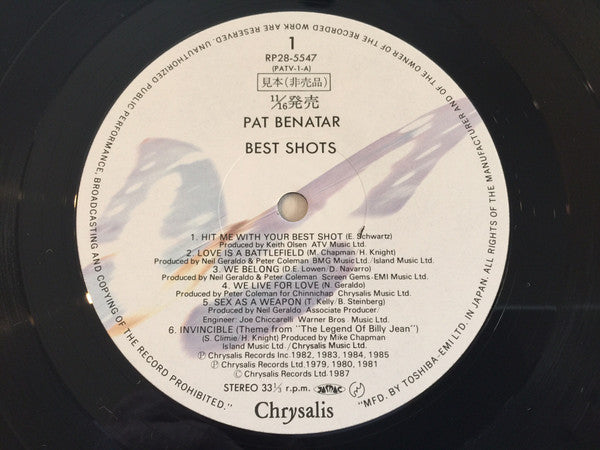 Pat Benatar - Best Shots (Vinyl, LP, Compilation, Promo) Very Good Plus (VG+) / Very Good (VG)