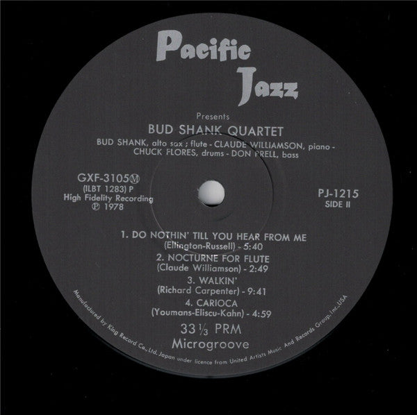 Bud Shank Quartet - Bud Shank (Vinyl, LP, Album, Limited Edition, Reissue, Mono) Very Good Plus (VG+) / Very Good Plus (VG+)