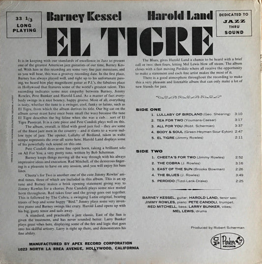 Barney Kessel - El Tigre (Vinyl, LP, Album, Reissue, Mono) Very Good (VG) / Very Good (VG)