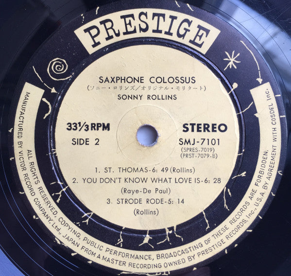 Sonny Rollins - Original Saxophone Colossus (Vinyl, LP, Album, Reis...