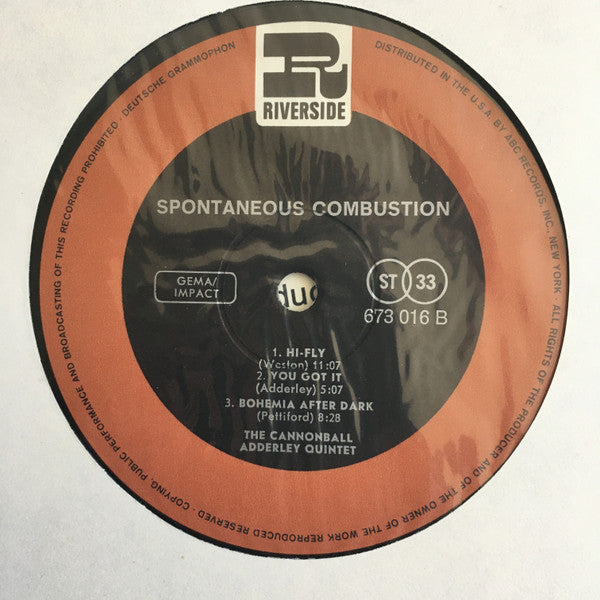 The Cannonball Adderley Quintet - Spontaneous Combustion (Vinyl, LP...
