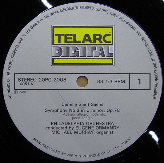 Camille Saint-Saëns - Symphony Nº3 «Organ» (Vinyl, LP, Stereo) Very Good Plus (VG+) / Very Good Plus (VG+)