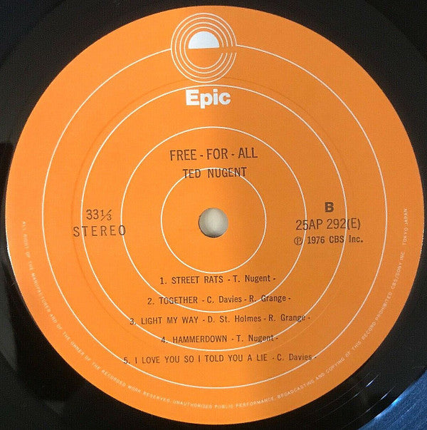 Ted Nugent - Free-For-All (Vinyl, LP, Album, Stereo)