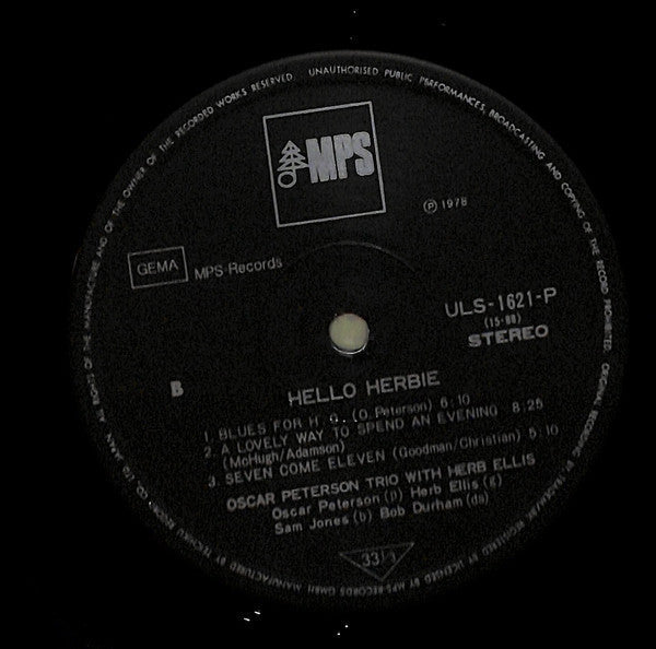 The Oscar Peterson Trio - Hello Herbie (Vinyl, LP, Album, Limited E...