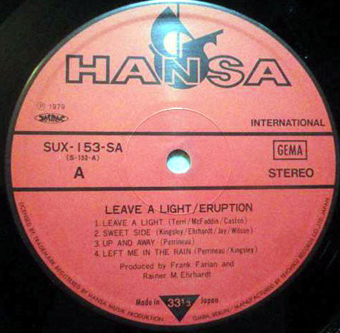 Eruption (4) - Leave A Light (Vinyl, LP, Album) Very Good Plus (VG+) / Very Good Plus (VG+)