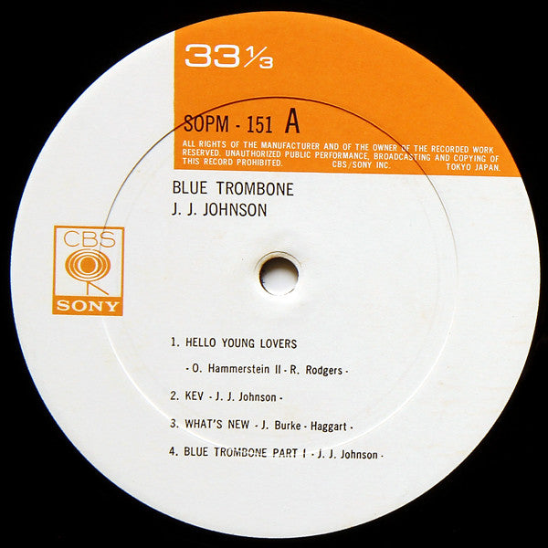 J.J. Johnson - Blue Trombone (Vinyl, LP, Album, Reissue, Mono)