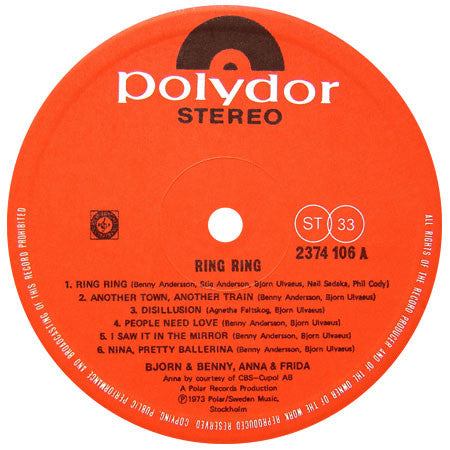 Björn & Benny, Agnetha & Anni-Frid - Ring Ring (Vinyl, LP, Album, Stereo) Very Good (VG) / Good Plus (G+)