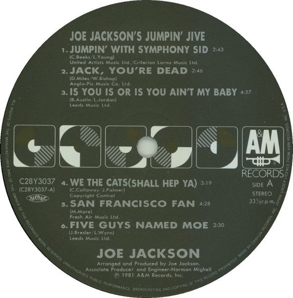 Joe Jackson - Joe Jackson's Jumpin' Jive (Vinyl, LP, Album, Reissue) Very Good Plus (VG+) / Very Good Plus (VG+)