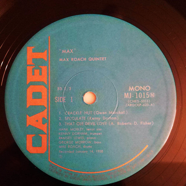 Max Roach Quintet - Max (Vinyl, LP, Album, Reissue) Near Mint (NM or M-) / Good Plus (G+)
