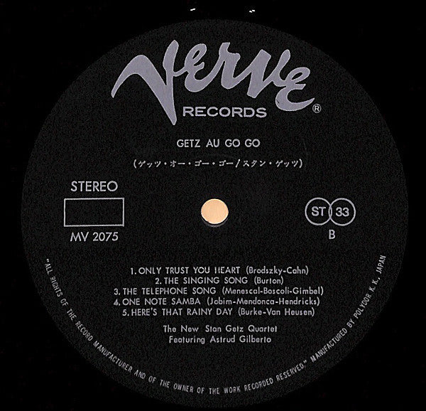 The New Stan Getz Quartet - Getz Au Go Go (Vinyl, LP, Album, Reissue, Stereo) Good Plus (G+) / Good (G)