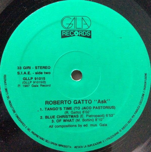 Roberto Gatto - Ask (Vinyl, LP, Album) Near Mint (NM or M-) / Very Good Plus (VG+)