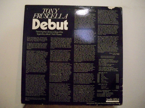Tony Fruscella - Debut (Vinyl, LP, Mono) Very Good Plus (VG+) / Very Good (VG)
