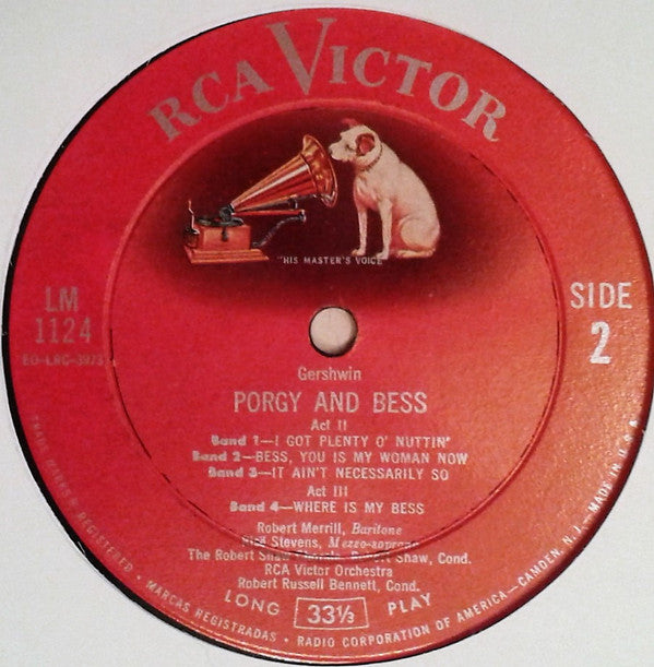 George Gershwin - Porgy And Bess (Vinyl, LP, Album) Very Good Plus (VG+) / Very Good (VG)