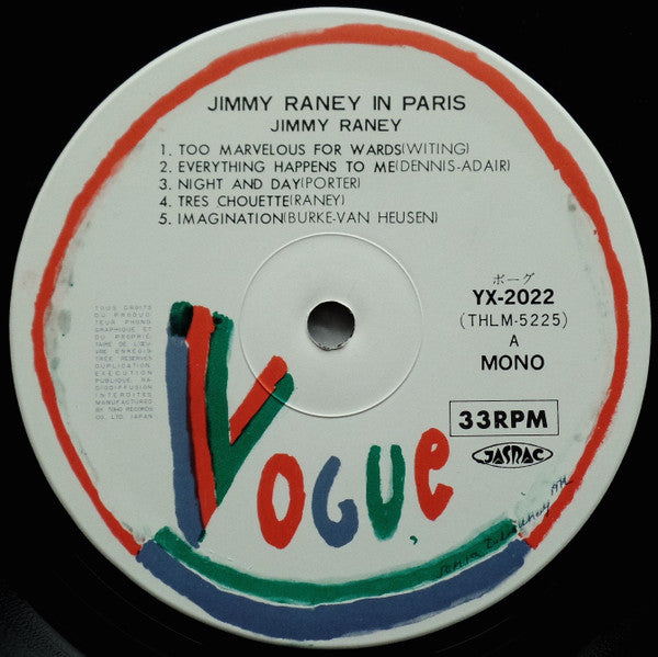 Jimmy Raney - Jimmy Raney In Paris (Vinyl, LP, Album, Reissue, Mono) Very Good Plus (VG+) / Very Good (VG)