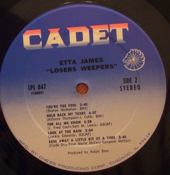 Etta James - Losers Weepers (Vinyl, LP, Album, Stereo) Very Good Plus (VG+) / Good (G)