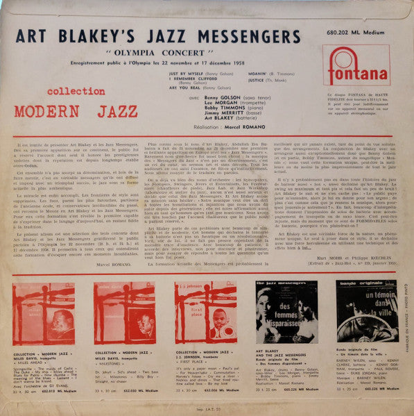 Art Blakey & The Jazz Messengers - Olympia Concert (Vinyl, LP, Album) Good Plus (G+) / Good Plus (G+)