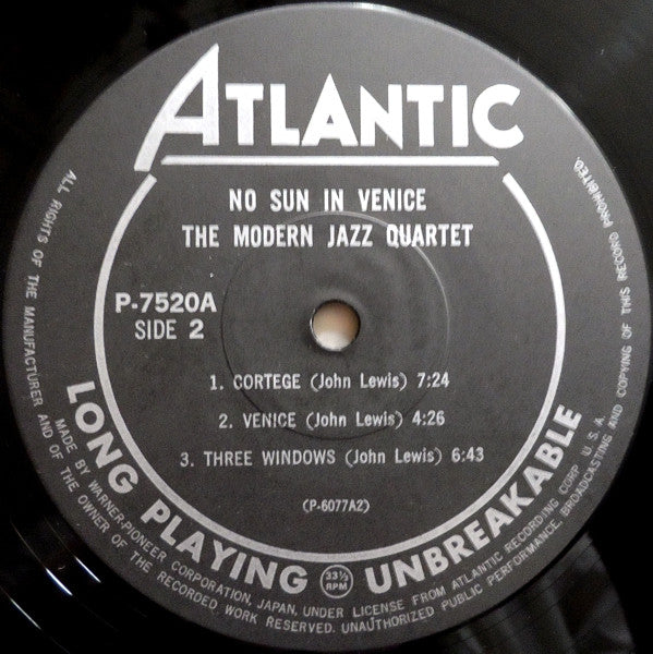 The Modern Jazz Quartet - No Sun In Venice (Vinyl, LP, Album, Reiss...