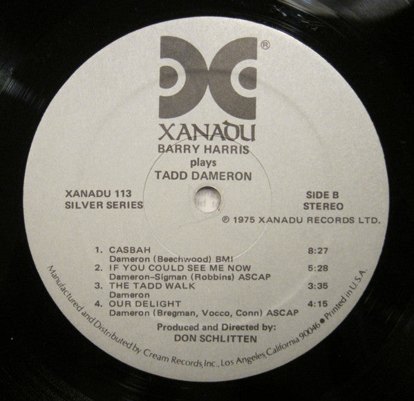 Barry Harris (2) - Barry Harris Plays Tadd Dameron (Vinyl, LP, Album) Very Good Plus (VG+) / Very Good (VG)