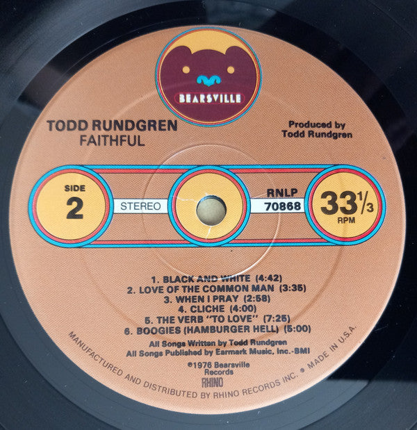 Todd Rundgren - Faithful (Vinyl, LP, Album, Reissue, Remastered)