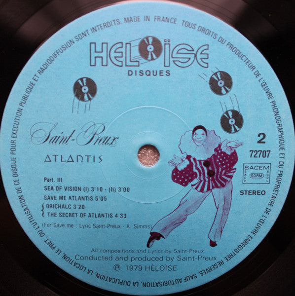 Saint-Preux - Atlantis (Vinyl, LP, Album, Reissue, Stereo) Very Good Plus (VG+) / Very Good Plus (VG+)