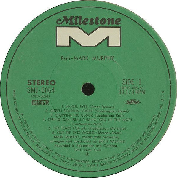 Mark Murphy - Rah (Vinyl, LP, Album, Reissue, Stereo) Very Good Plus (VG+) / Very Good (VG)