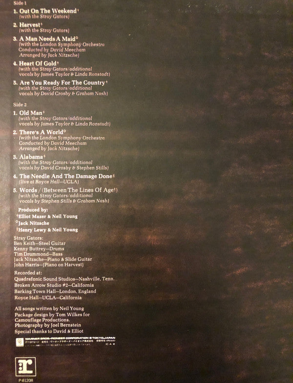 Neil Young - Harvest = ハーヴェスト (Vinyl, LP, Album, Reissue, Stereo) Very Good (VG) / Very Good (VG)
