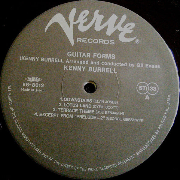 Kenny Burrell - Guitar Forms (Vinyl, LP, Album, Reissue, Stereo) Very Good Plus (VG+) / Very Good (VG)