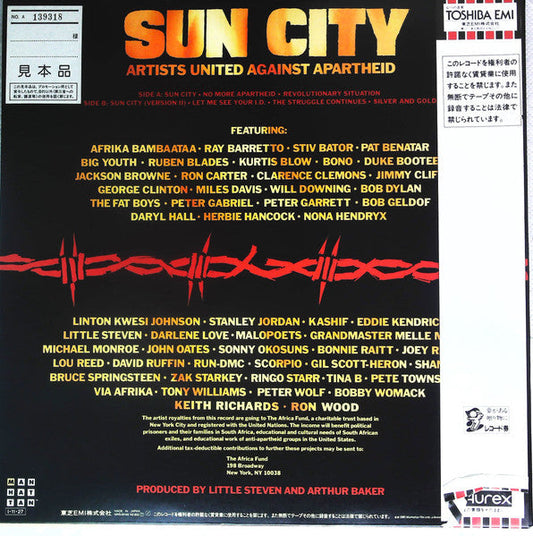 Artists United Against Apartheid - Sun City (Vinyl, LP, Album, Promo) Very Good (VG) / Very Good (VG)