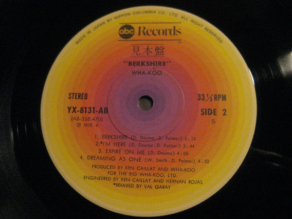 Wha-Koo - Berkshire (Vinyl, LP, Album, Promo) Very Good (VG) / Very Good (VG)
