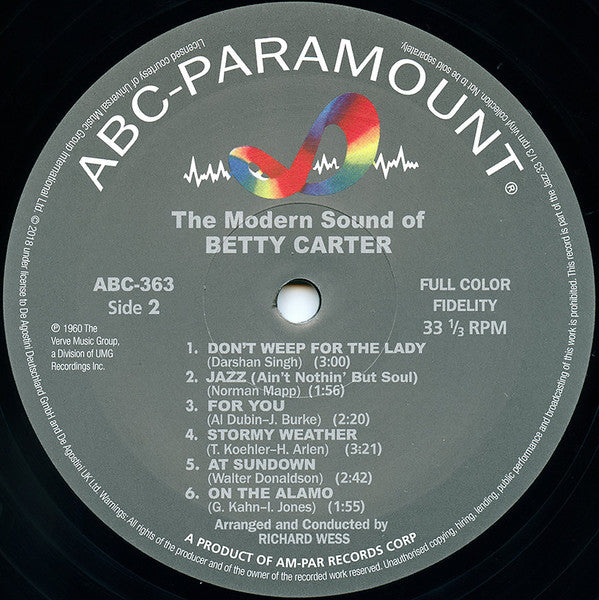 Betty Carter - The Modern Sound Of Betty Carter (Vinyl, LP, Album, ...