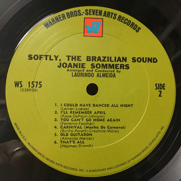 Joanie Sommers - Softly, The Brazilian Sound (Vinyl, LP, Album, Repress, Stereo) Very Good (VG) / Good Plus (G+)
