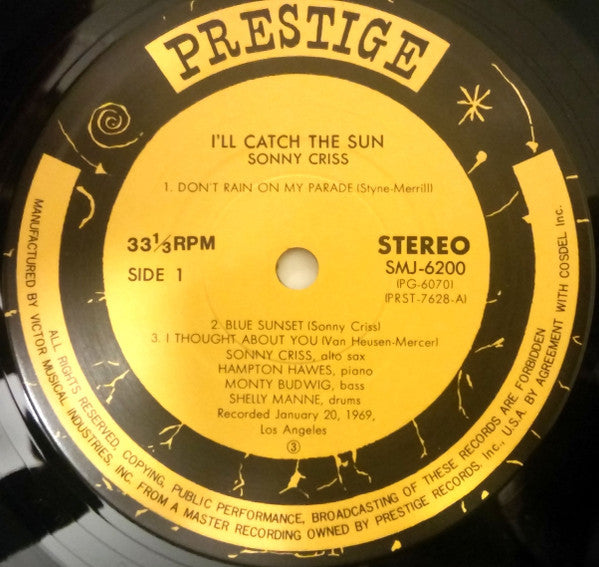 Sonny Criss - I'll Catch The Sun! (Vinyl, LP, Album)
