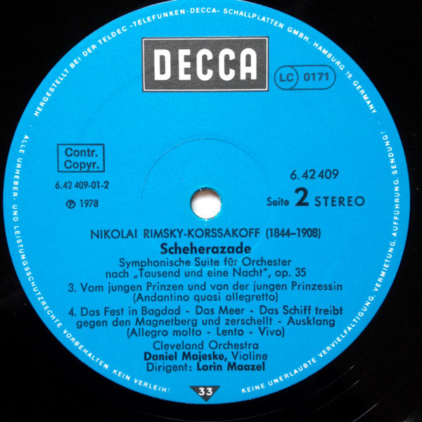 Nikolai Rimsky-Korsakov - Scheherazade (Vinyl, LP, Album) Near Mint (NM or M-) / Very Good Plus (VG+)