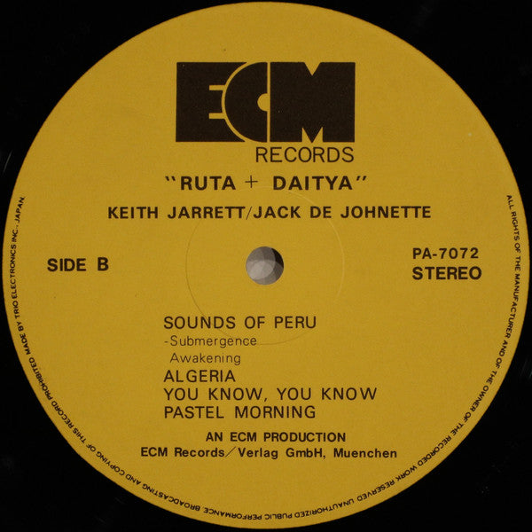 Keith Jarrett - Ruta And Daitya (Vinyl, LP, Album)