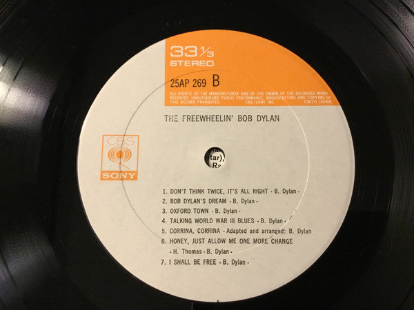 Bob Dylan - The Freewheelin' Bob Dylan (Vinyl, LP, Album, Reissue, Stereo) Very Good Plus (VG+) / Very Good Plus (VG+)
