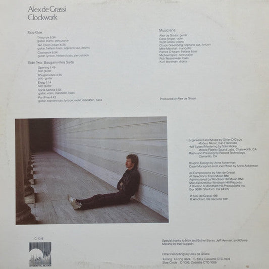 Alex De Grassi - Clockwork (Vinyl, LP, Album, Repress) Very Good (VG) / Very Good Plus (VG+)