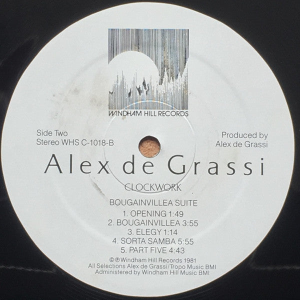 Alex De Grassi - Clockwork (Vinyl, LP, Album, Repress) Very Good (VG) / Very Good Plus (VG+)