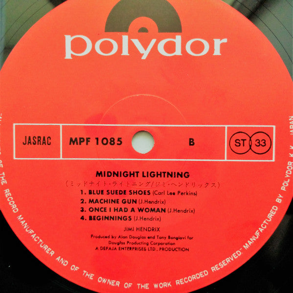 Jimi Hendrix - Midnight Lightning (Vinyl, LP, Album, Stereo) Very Good Plus (VG+) / Very Good (VG)
