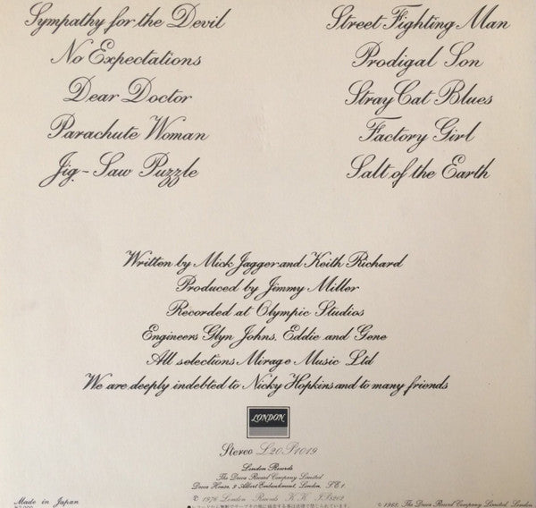 The Rolling Stones - Beggars Banquet (Vinyl, LP, Album, Reissue) Very Good Plus (VG+) / Very Good Plus (VG+)