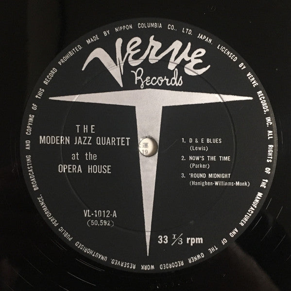 The Modern Jazz Quartet - At The Opera House (Vinyl, LP, Album, Mono) Very Good Plus (VG+) / Very Good Plus (VG+)