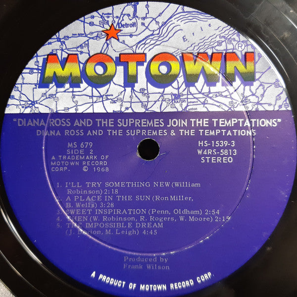 The Supremes - Diana Ross & The Supremes Join The Temptations (Vinyl, LP, Album, Stereo) Very Good (VG) / Fair (F)