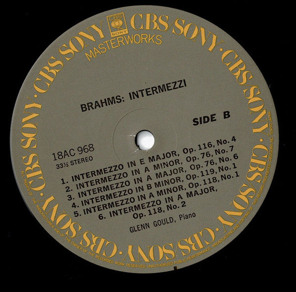 Johannes Brahms - 10 Intermezzi For Piano (Vinyl, LP, Reissue, Stereo) Near Mint (NM or M-) / Very Good Plus (VG+)
